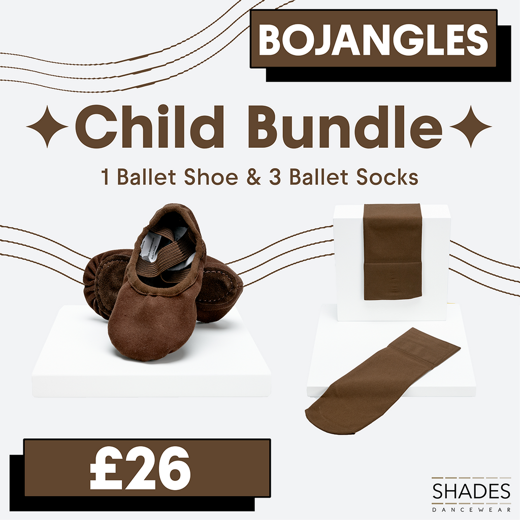Bojangles - 1 Pair Child Ballet shoes & 3 Child Socks Bundle