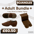 Bojangles - 1 Pair Adult Jazz Shoes & 3 Adult Tights Bundle