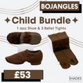 Bojangles - 1 Pair Child Jazz Shoes & 3 Child Tights Bundle