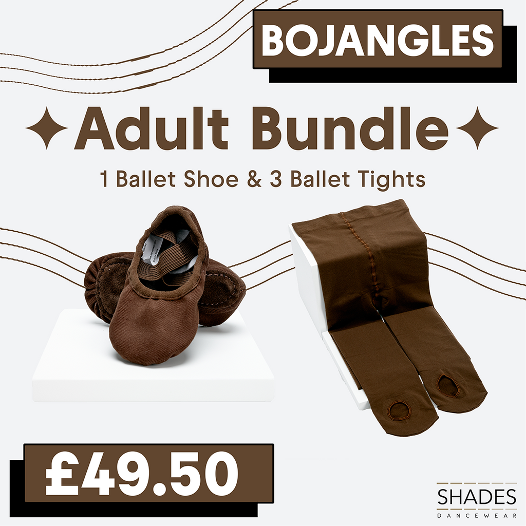 Bojangles - 1 Pair Adult Ballet Shoes & 3 Adult Tights Bundle