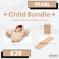 Pearl - 1 Pair Child Ballet shoes & 3 Child Socks Bundle