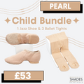 Pearl - 1 Pair Child Jazz Shoes & 3 Child Tights Bundle