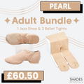 Pearl - 1 Pair Adult Jazz Shoes & 3 Adult Tights Bundle