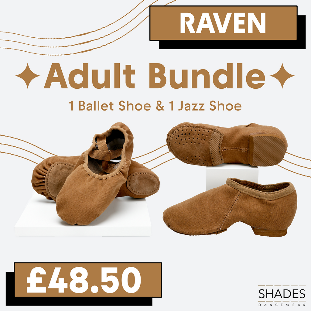 Raven - 1 Pair Adult Ballet Shoes & 1 Pair Adult Jazz Shoes Bundle